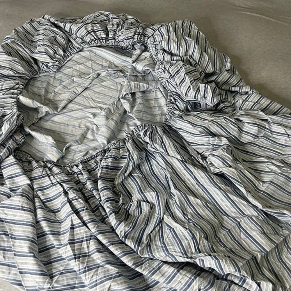 Jill Morgan 100% Microfiber Striped Fitted Sheet for Mattress - Queen